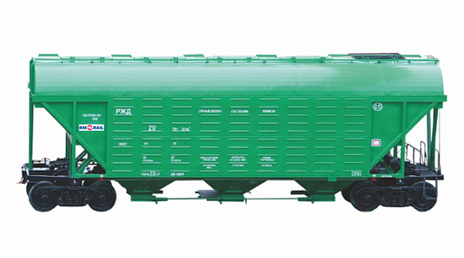 Hopper car for transportation of grain and food with 25 tf axle load 19-1259