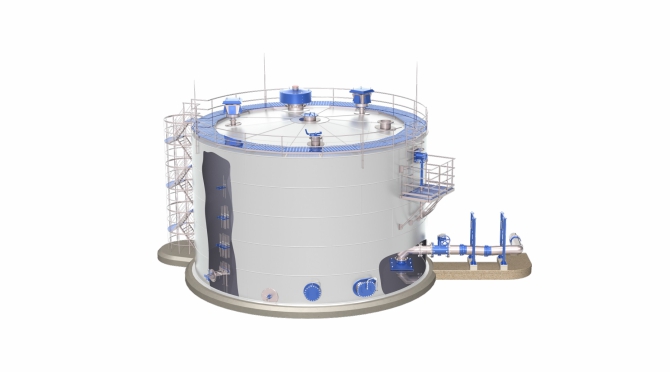 Vertical steel tank with fixed roof (РВС) 