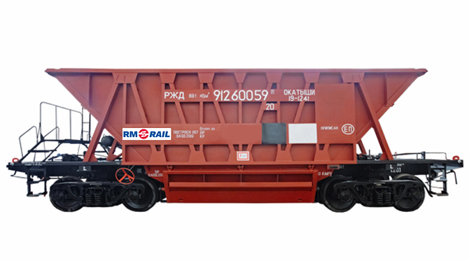 Hopper car for transportation of sinter cake, hot pellets and bulky goods 19-1241