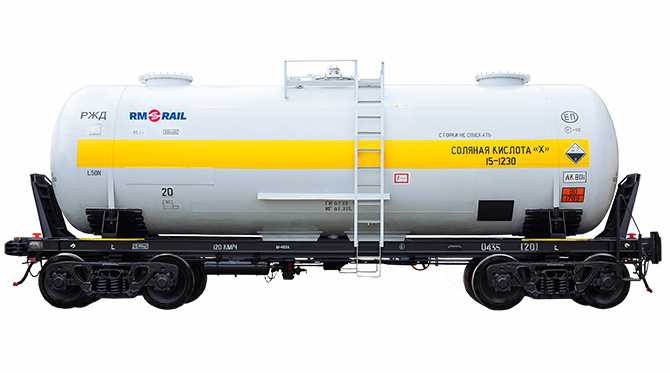 Tank car for transportation of hydrochloric acid 15-1230